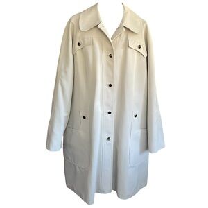 Forecaster of Boston Vintage Faux Fur Lined Long Cream Coat Women's Plus Size 16